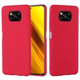 For Xiaomi Poco X3 NFC Pure Color Liquid Silicone Shockproof Full Coverage Case(Red)