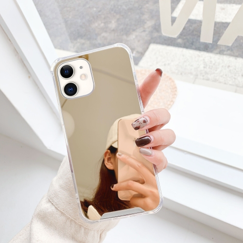 TPU + Acrylic Four Drop Luxury Plating Mirror Phone Case Cover For iPhone 12 Mini(Gold)