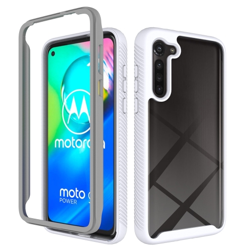 For Motorola Moto G8 Power (EU Version) Starry Sky Solid Color Series Shockproof PC + TPU Protective Case(White)