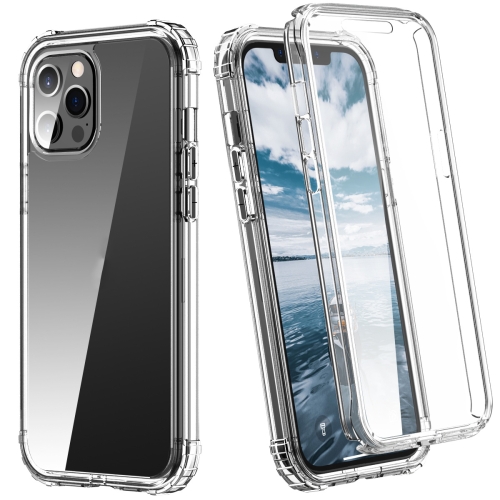 Front and Back Transparent Four-corner Three-proof Case For iPhone 12 / 12 Pro(Transparent)