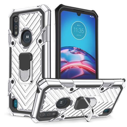 For Motorola Moto E6s (2020) Cool Armor PC + TPU Shockproof Case with 360 Degree Rotation Ring Holder(Silver)