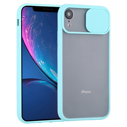 Sliding Camera Cover Design TPU Protective Case For iPhone XR(Sky Blue)
