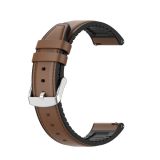 22mm Silicone Leather Replacement Strap Watchband for Huawei Watch GT 2 46mm(Brown)