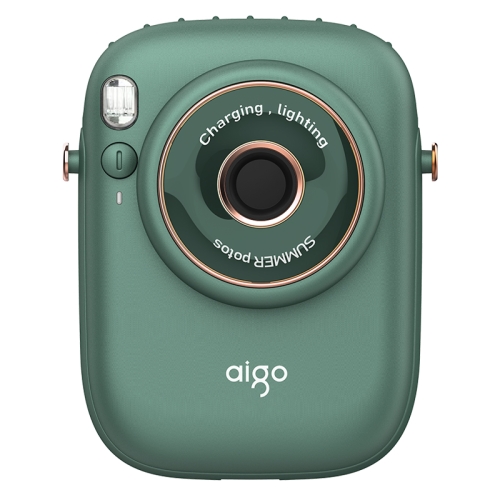 Aigo AGF-05 Portable Waist and Neck Hanging Small Fan with Light & Three-speed Wind Adjustment (Green)