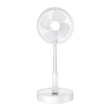 WK S18 Folding Integrated Storage Fan Portable Retractable USB Charging Floor Fan (White)