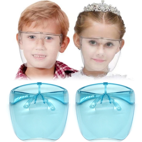 2 PCS Kids Anti-Saliva Splash Anti-Spitting Anti-Fog Face Shield Sunscreen Sunglasses (Blue)