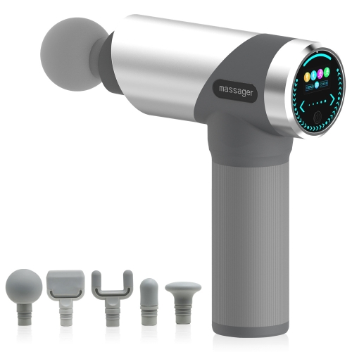 HF-01 60W APP Bluetooth Control Smart Fascia Gun Muscle Relaxation Massager with Touch + Button LCD Screen(Grey)