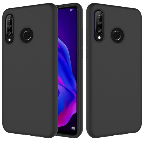 Solid Color Liquid Silicone Shockproof Full Coverage Case for Huawei P30 Lite(Black)