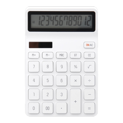 Original Xiaomi Youpin LEMO Rice Calculator 12-bit LED Display ABS Material 6 Degree Angle(White)