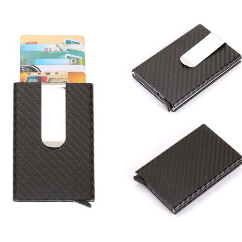 Carbon Fiber Antimagnetic Solid Color Credit Card Holder Money Clip Wallet