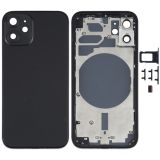 Back Housing Cover with SIM Card Tray & Side  Keys & Camera Lens for iPhone 12 mini(Black)