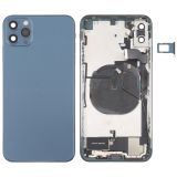 Back Housing Cover with Appearance Imitation of iP12 Pro Max for iPhone XS Max (with SIM Card Tray & Side Keys & Power + Volume Flex Cable & Wireless Charging Module & Charging Port Flex Cable & Vibrating Motor & Loudspeaker)(Blue)