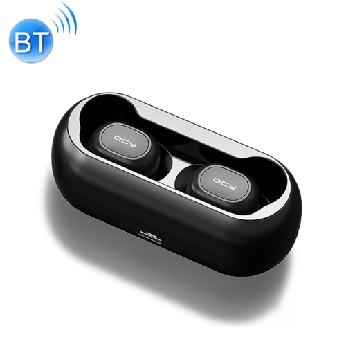 Original Xiaomi Youpin QCY-T1C TWS Bluetooth V5.0 Wireless In-Ear Earphones with Charging Box(Black)