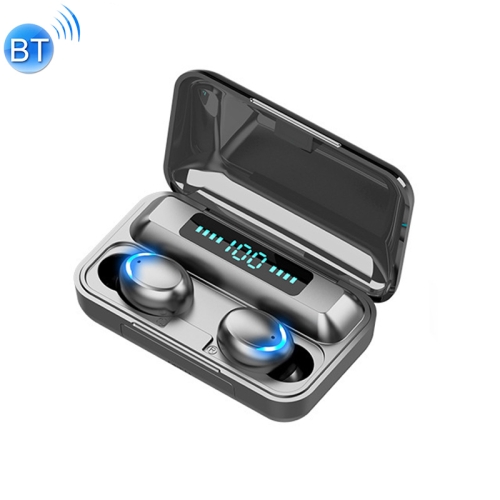 F9-5 Bluetooth 5.0 TWS Wireless Binaural Bluetooth Earphone with Charging Box & Support Call  & LED Digital Display(Black)