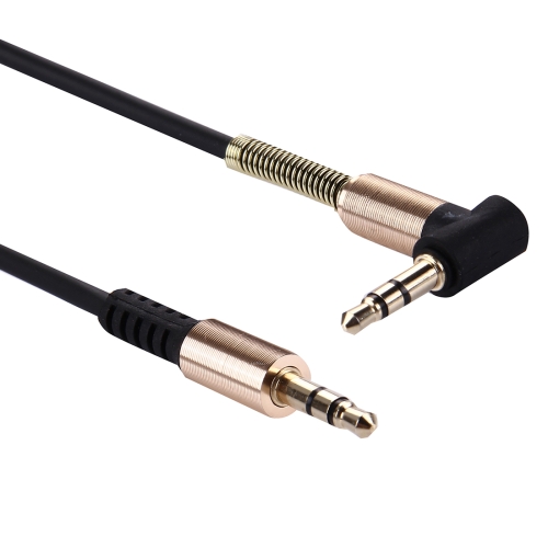 1m 3.5mm Jack Male to Male Plug Stereo Audio AUX Cable with Metal Spring for iPhone