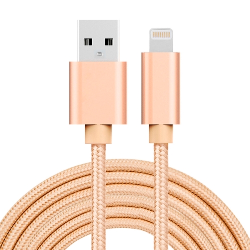 3m 3A Woven Style Metal Head 8 Pin to USB Data / Charger Cable