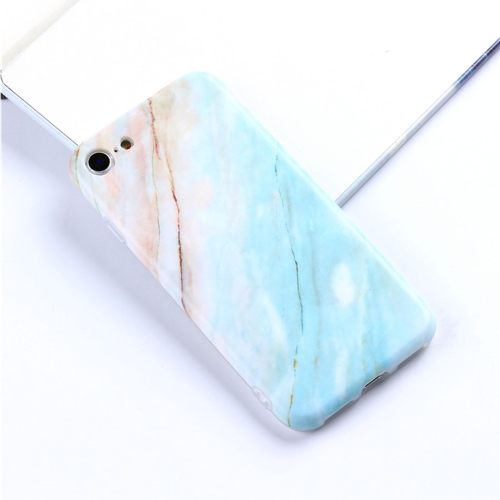 For iPhone 6 & 6s Pink Green Marble Pattern TPU Protective Back Cover Case