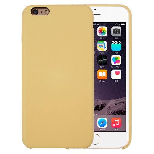 For iPhone 6 Plus & 6s Plus Pure Color Liquid Silicone + PC Protective Back Cover Case(Yellow)