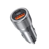 WK WP-C31 Flash Series 65W USB + USB-C / Type-C Interface Fast Charging Car Charger(Silver)