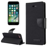 GOOSPERY CANVAS DIARY for  iPhone 8 & 7  Canvas Texture Horizontal Flip Leather Case with Card Slots & Wallet & Holder(Black)