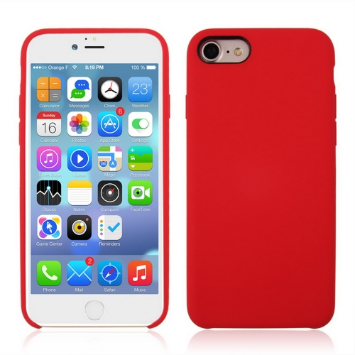 For iPhone SE 2020 & 8 & 7 Pure Color Liquid Silicone + PC Shockproof Defender Case(Red)