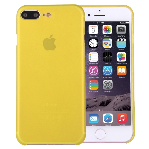 For iPhone 8 Plus & 7 Plus   Ultrathin Superlight Transparent PP Protective Case(Yellow)