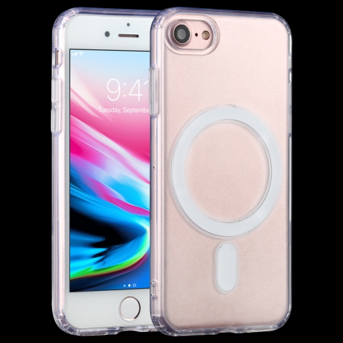 Magsafe Case Simple Magnetic Ring All-inclusive Clear Crystal Acrylic PC +TPU Shockproof Case For iPhone SE 2020 / 8