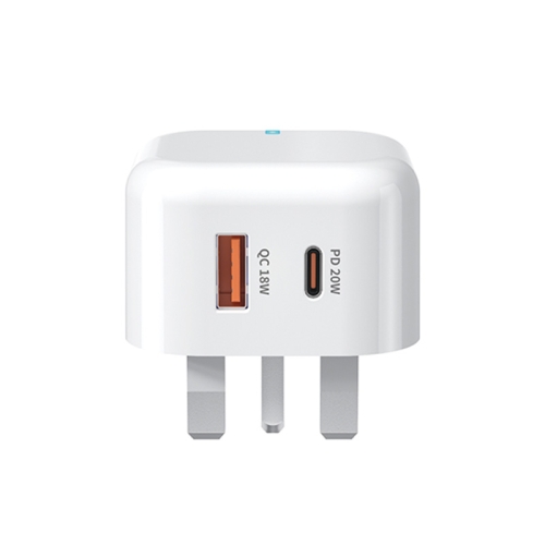 WK WP-U117 20W Type-C / USB-C + USB Fast Charging Travel Charger Power Adapter with Light