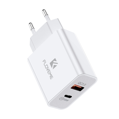 FLOVEME 18W PD + QC 3.0 Dual USB Travel Fast Charger Power Adapter