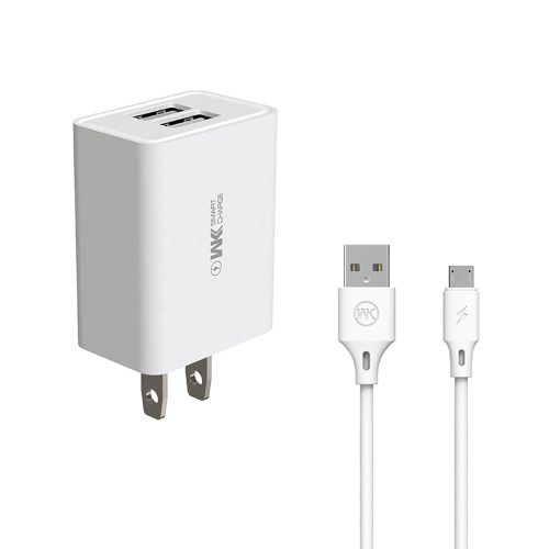 WK WP-U56 2 in 1 2A Dual USB Travel Charger + USB to Micro USB Data Cable Set
