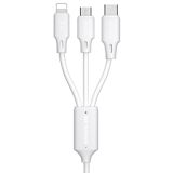 WK WDC-103 3A 3 In 1 8 Pin + Micro USB + Type-C / USB-C Fullspeed Pro Charging Data Cable