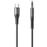 awei CL-116T Type-C / USB-C to 3.5mm Hi-Fi Audio Cable (Black Grey)