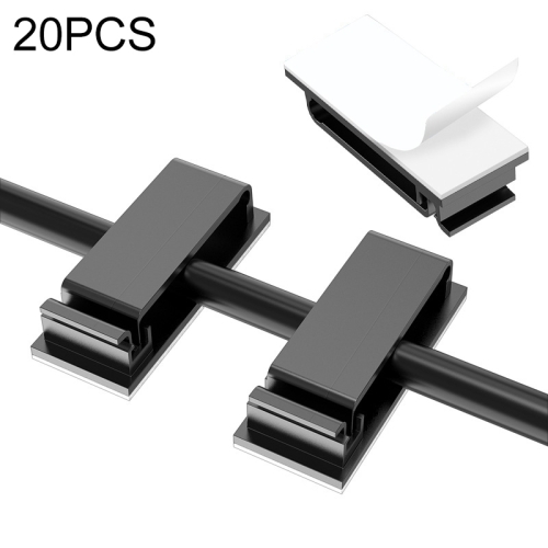 HG2613 20 PCS Desktop Data Cable Organizer Fixing Clip (Black)