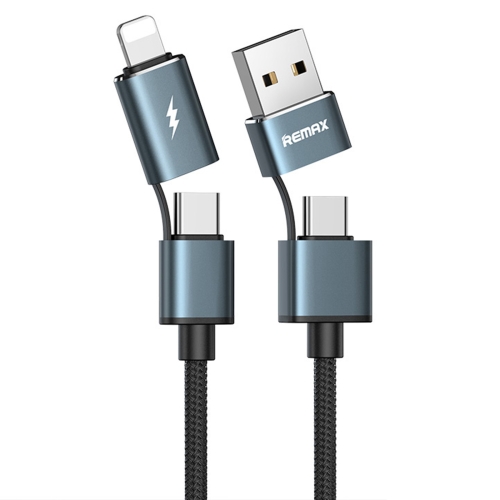 REMAX RC-020t 2.4A Aurora Series 4 in 1 8 Pin + USB +2 x Type-C Data Snyc Charging Cable