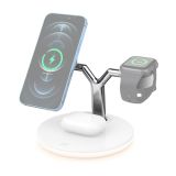 3 in 1 15W Multi-function Magnetic Wireless Charger for Mobile Phones & Apple Watchs & AirPods 1 / 2 / Pro