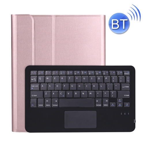 A11B-A Ultra-thin ABS Detachable Bluetooth Keyboard Protective Case with Touchpad & Pen Slot & Holder for iPad Pro 11 inch 2021 (Rose Gold)