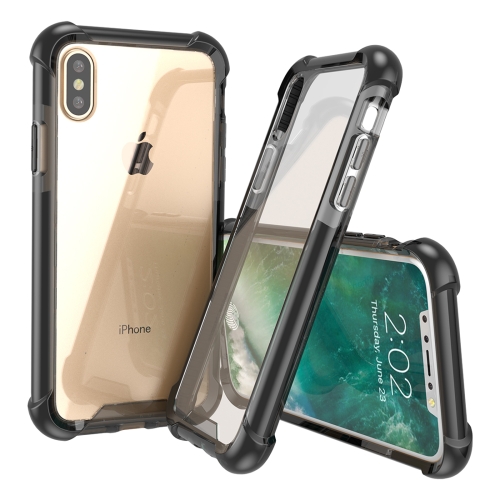 For   iPhone X / XS   PC + TPU Drop-proof Protective Back Cover Case (Black)
