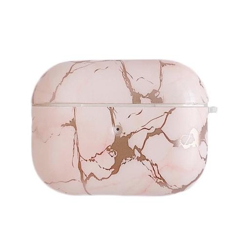 Bronzing Marble Pattern Shockproof TPU Protective Case For Apple AirPods Pro (Pink)