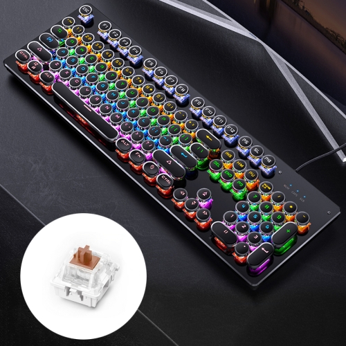 YINDIAO Electroplating Punk Mixed Light USB Mechanical Gaming Wired Keyboard