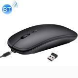 HXSJ M90 2.4GHz Ultrathin Mute Rechargeable Dual Mode Wireless Bluetooth Notebook PC Mouse(Black)