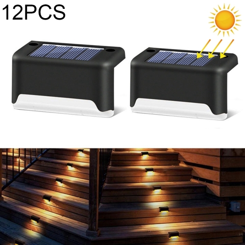 12 PCS Solar Powered LED Outdoor Stairway Light IP65 Waterproof Garden Lamp