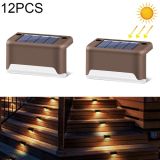 12 PCS Solar Powered LED Outdoor Stairway Light IP65 Waterproof Garden Lamp