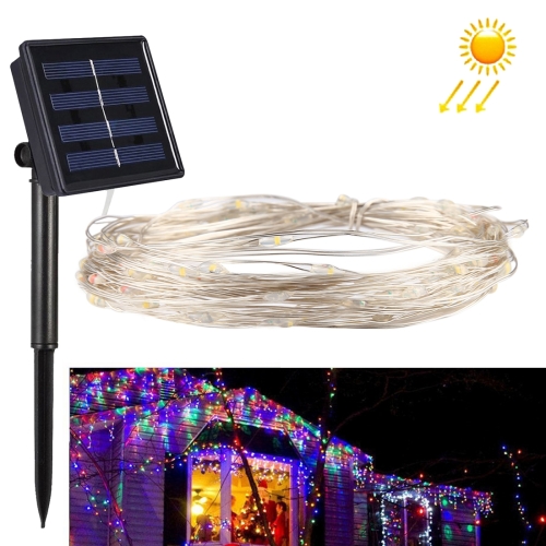 20m 200 LEDs SMD 0603 Solar Panel Silver Wire String Light Fairy Lamp Decorative Light