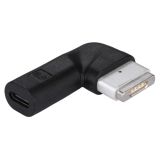 USB-C / Type-C Female to 5 Pin MagSafe 2 (T-Shaped) Male Charge Adapter(Black)