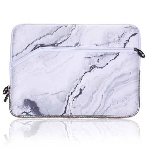 Simple Marble Pattern Neoprene Fashion Sleeve Bag Laptop Bag for MacBook 13.3 inch (White)