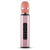 K6 Bluetooth 4.2 Karaoke Live Stereo Sound Wireless Bluetooth Condenser Microphone (Rose Gold)