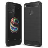 For Xiaomi  Mi 5X Carbon Fiber TPU Brushed Texture Shockproof Protective Back Cover Case(Black)