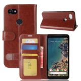 For Google Pixel 2 XL Crazy Horse Texture Horizontal Flip Leather Case with Holder & Card Slots & Wallet & Photo Frame (Brown)