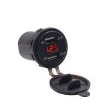 Motorcycle Waterproof 12-24V 2.1A Dual USB Charger Adapter + Voltmeter(Red Light)