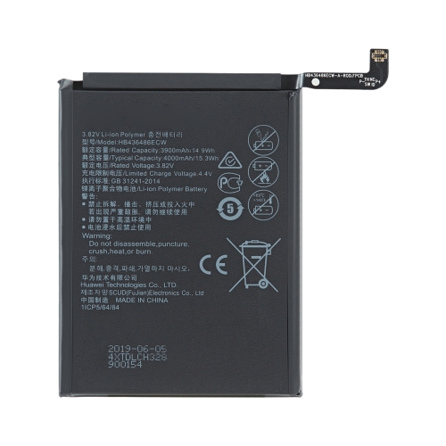 4000mAh HB436486ECW Li-Polymer Battery Replacement for Huawei Nova 5Z / Honor V20 / Honor 20 Pro